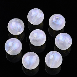 Transparent Acrylic Beads, Glitter Powder, Round, Clear, 13.5x13mm, Hole: 2mm, about 325pcs/500g
