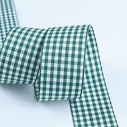 Ruban de polyester, ruban tartan, pour emballage cadeau, décoration artisanale arcs floraux, verte, 1-1/2 pouces (38 mm), 50yards / roll (45.72m / roll)