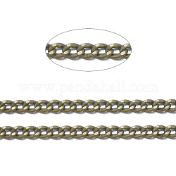 Brass Twisted Chains, Curb Chains, Diamond Cut, Soldered, Faceted, with Spool, Oval, Lead Free & Nickel Free & Cadmium Free, Antique Bronze, 2x1.5x0.45mm, about 301.83 Feet(92m)/roll