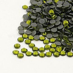Vidrio de hotfix Diamante de imitación, aa grado, la espalda plana y facetas, semicírculo, olivino, ss16, 3.8~4.0mm, aproximamente 1440 unidades / bolsa