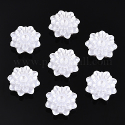 ABS Plastic Imitation Pearl Cabochons, Flower, White, 20x20x8mm, about 200pcs/bag