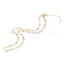 Ожерелья из натурального турмалина, с латунной обуздать цепей, граненые круглые, золотые, золотые, 17.72 дюйм (45 см)