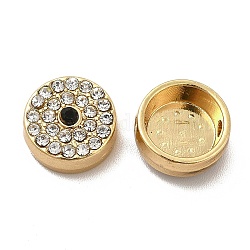 Legierung Strass Perlen, Flachrund, Licht Gold, 11x5 mm, Bohrung: 1.5 mm