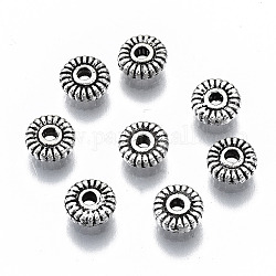 Séparateurs perles en alliage de style tibétain, sans cadmium et sans plomb, argent antique, 5x2mm, Trou: 1.2mm