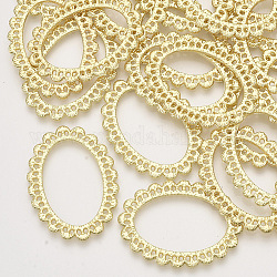 Alloy Filigree Joiners, Oval, Light Gold, 38.5x28x1.5mm