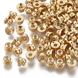 Perles séparateurs en laiton, sans nickel, véritable 18k plaqué or, 4x3mm, Trou: 1.2mm