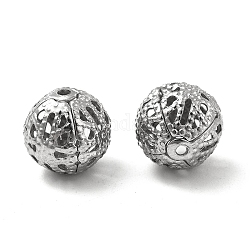 304 hohle runde Perlen aus Edelstahl, Edelstahl Farbe, 10x9.5 mm, Bohrung: 1 mm