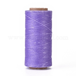 Cordón de poliéster encerado, cordón de micro macramé, hilo de coser encerado, piso, color de malva, 0.8mm, alrededor de 284.33 yarda (260 m) / rollo