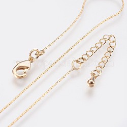 Long-Lasting Plated Brass Coreana Chain Necklaces, with Lobster Claw Clasp, Nickel Free, Real 18K Gold Plated, 18.1 inch (46cm), 0.7mm
