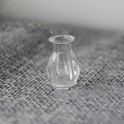 Bouteilles de vase en verre miniatures transparentes, accessoires de maison de poupée de jardin paysager micro, décorations d'accessoires de photographie, blanc, 14.5x22mm