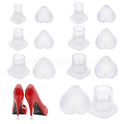 NBEADS 12 Pairs 6 Sizes Clear High Heel Stoppers Protectors, Heart Shape Clear Heel Stoppers Heel Repair Caps Covers for Women Shoes for Outdoor Graden Party and Weddings, 18~18.5x18~24mm