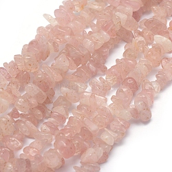 Madagascar naturel rose perles de quartz brins, puce, 5~8mm, Trou: 1mm, environ 33 pouce (84 cm)