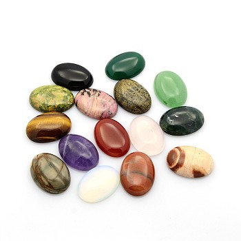 Cabochons en pierres gemmes, ovale, pierre mixte, 25x18x5~7mm