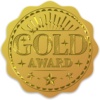 Craspire 100pcs adesivi in lamina d'oro certificato in rilievo sigilli oro premio autoadesivi adesivi medaglia decorazione adesivi certificazione di laurea notaio aziendale sigilli busta DIY-WH0211-122