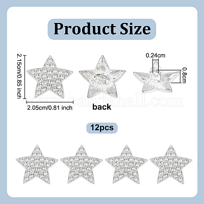 12 шт. пуговицы-звездочки из цинкового сплава с 1 отверстиями BUTT-OC0001-69-1