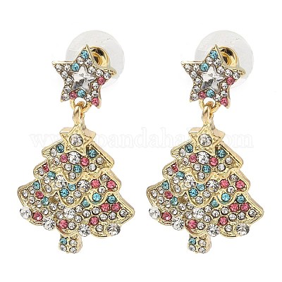 Сплав болтающиеся серьги стержня EJEW-H173-02G-02-1