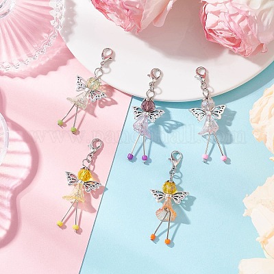 Подвесные украшения в виде ангела из стекла и акрила HJEW-JM03329-04-1