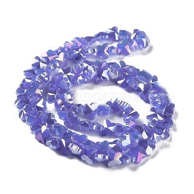 Гальванические нити стеклянных бусин-бабочек EGLA-A036-08A-AB05-1