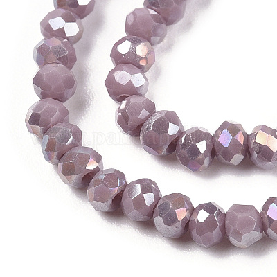 Стеклянные бусины с гальваническим покрытием  EGLA-A034-P1mm-B19-1