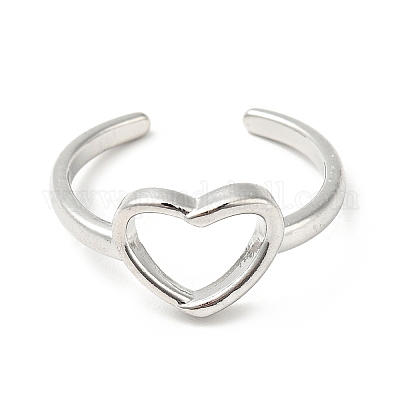 Кольцо-манжета в форме сердца из нержавеющей стали 304 RJEW-I085-09P-1