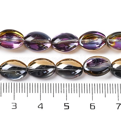 Стеклянные бусины с гальваническим покрытием  EGLA-B005-01A-HP01-1