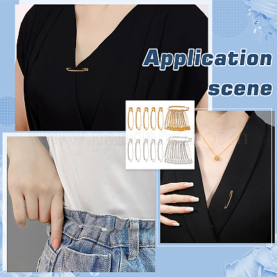 1 набор регулируемых джинсовых булавок со стразами из сплава FIND-FG0003-57-1