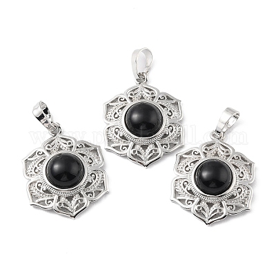 Природные подвески обсидиана G-P498-02P-02-1