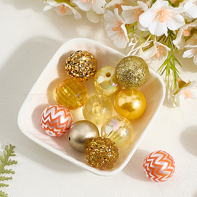 20шт. набор из 10-х видов акриловых и смоляных бусин DIY-PA0001-02D-1