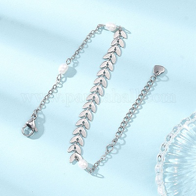 Браслеты из натурального культивированного пресноводного жемчуга BJEW-JB12857-02-1