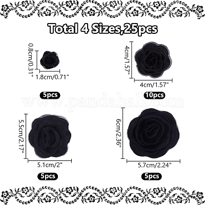 25 шт. 4 стиля 3D компьютерная вышивка полиэстер орнамент аксессуары DIY-WR0003-73A-1