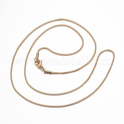 Ожерелья из нержавеющей стали 304 с коробчатой цепочкой NJEW-E087-02G-1