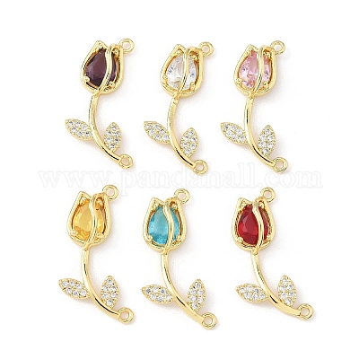 Латунные микропаве прозрачные подвески с фианитом KK-B141-02G-1