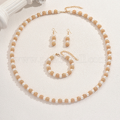 Круглые железные и пластиковые искусственные жемчужины в ближневосточном стиле DK3182-1