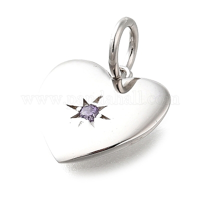 925 стерлингового серебра микро Pave прозрачные кубические циркониевые подвески STER-V001-01P-02-1