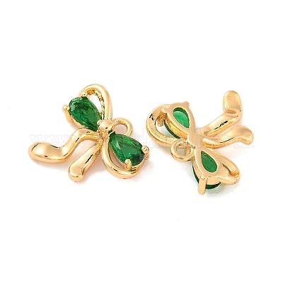 Латунные микро проложить кубического циркония подвески KK-S389-03G-02-1