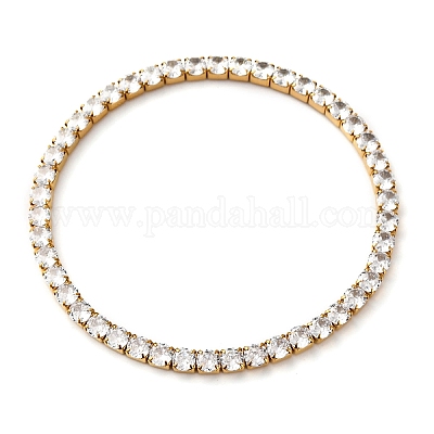 Браслеты-цепочки из нержавеющей стали 304 с прозрачными кубическими цирконами для женщин BJEW-G754-02G-1