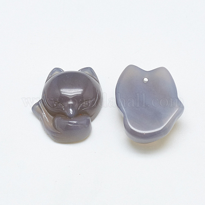 Pendentifs en agate naturelle grise&nbsp;G-T122-16C-1