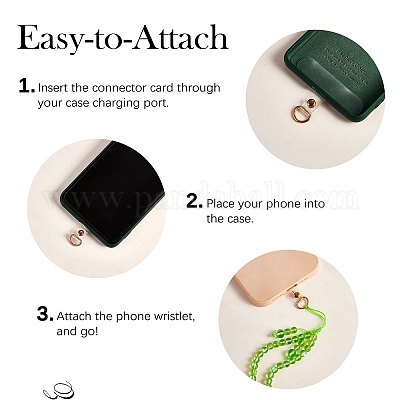 Круглые мобильные ремешки из синтетического лунного камня с бусинами HJEW-SW00042-02-1