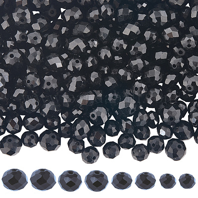 8 нити 4 стилей непрозрачных однотонных стеклянных бусин EGLA-LT0001-04D-1