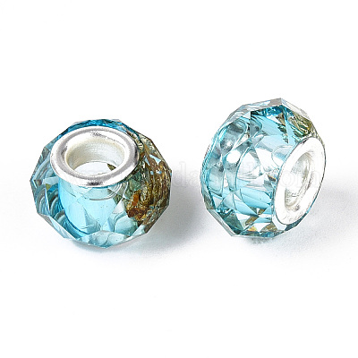 Прозрачные европейские бусины-рондель из смолы RESI-N044-01J-1