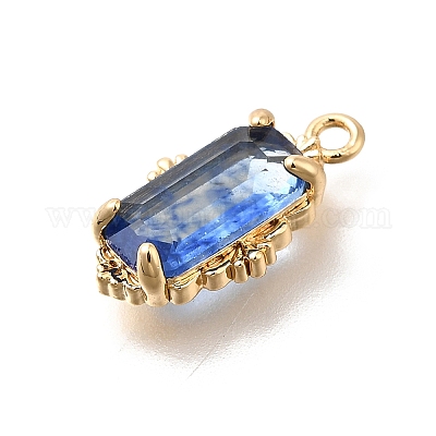 Латунь стекло амулеты KK-U061-10G-02-1