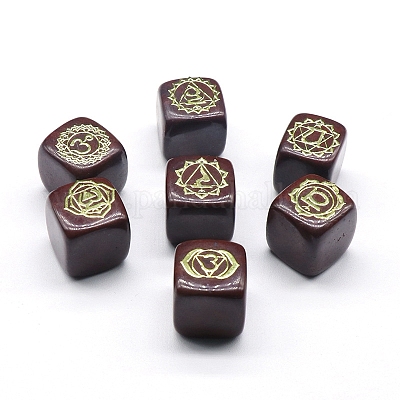 Натуральная красная яшма 7 набор целебных камней чакры G-PW0004-18D-1