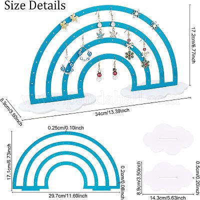 Акриловый дисплей серьги стойки EDIS-WH0029-11A-1