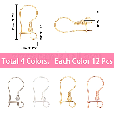 48 шт. 4 цвета фурнитура для сережек-колец из хирургической нержавеющей стали 316l STAS-SC0008-51-1