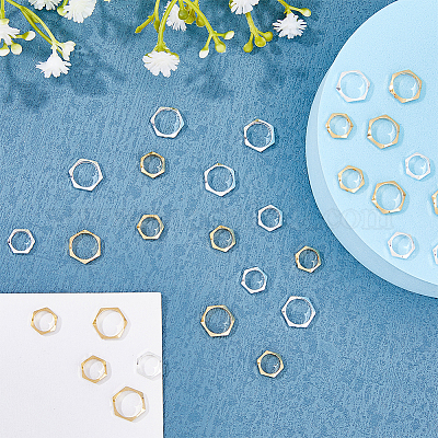 80шт 4 латунных рамки для бусин KK-FH0005-32-1