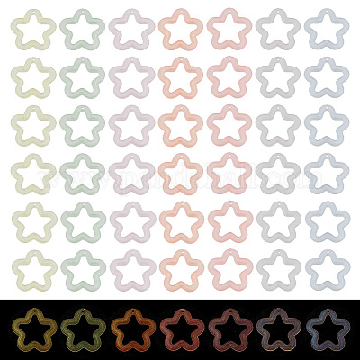 112 шт. 7-х цветные прозрачные светящиеся акриловые подвески TACR-PH0001-55-1