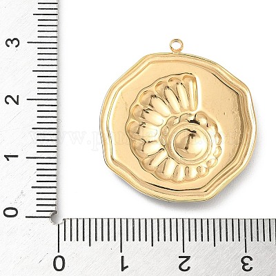 Подвески из нержавеющей стали 304 из эпоксидной смолы с натуральными ракушками и пайетками внутри STAS-L026-17G-I03-1