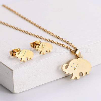 201 комплект из ожерелья с подвеской и серег-гвоздиков из нержавеющей стали FS-WGB816B-28-1