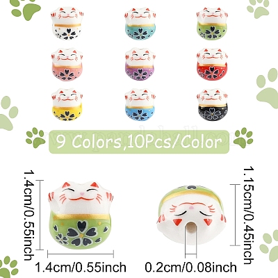 10 шт. фарфоровые бусины ручной работы с принтом PORC-YW0001-29A-1