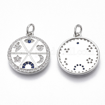 Латунные микро проложить кубического циркония подвески KK-S356-013P-NF-1